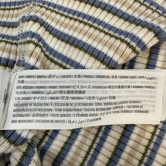 Abercrombie & Fitch Striped Knit Bodycon Mini Dress Women Large Reversible NWOT - Picture 12 of 13